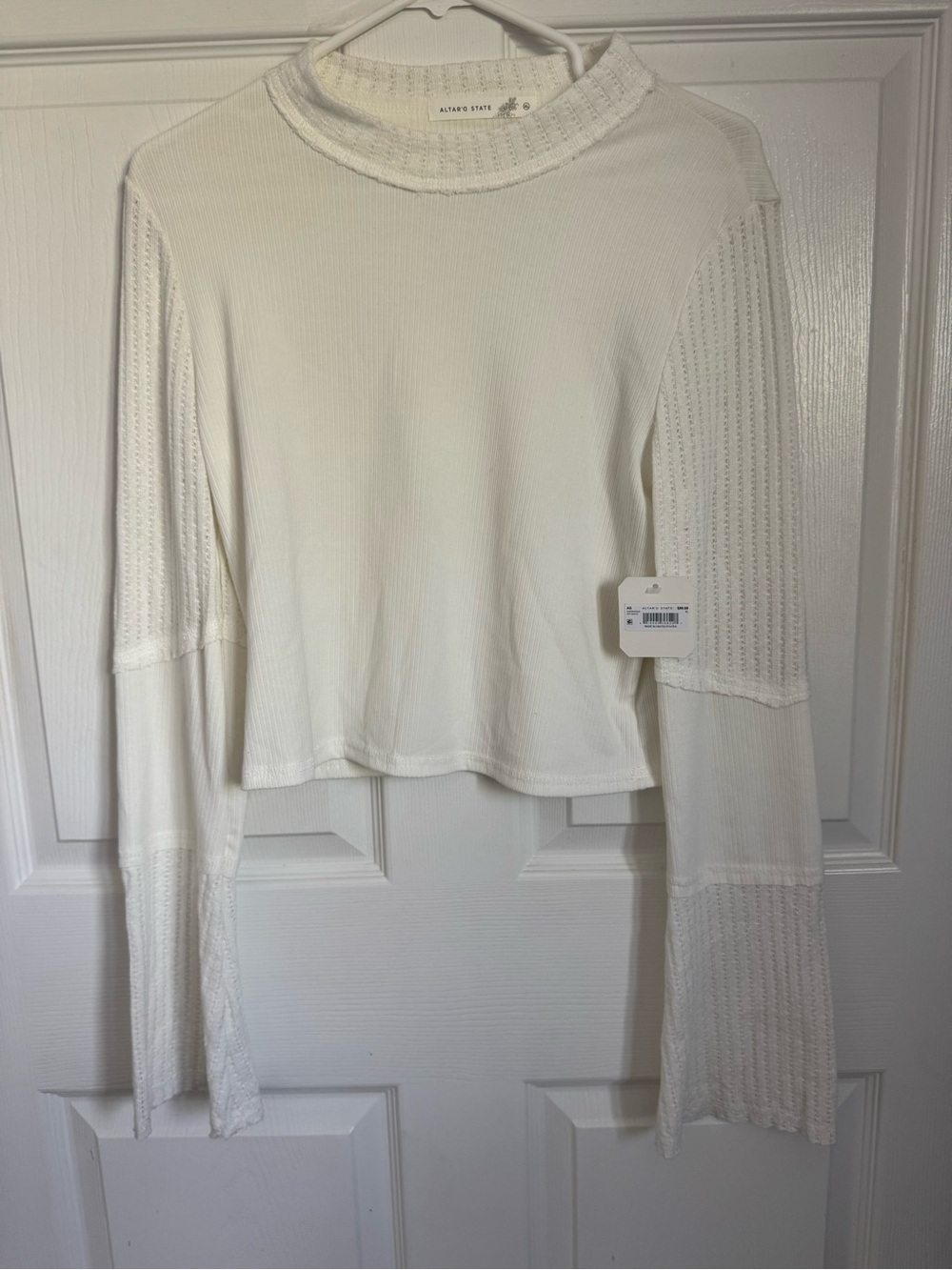 Altar’d State Mock Neck Long Sleeve Crop Shirt